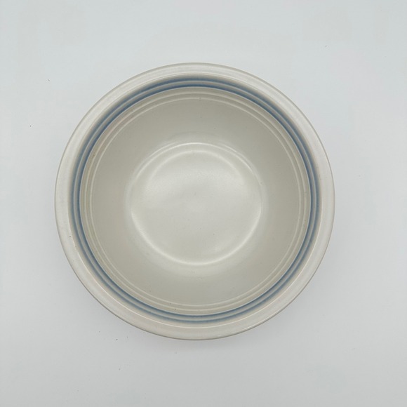Genuine Stoneware Other - Genuine Stoneware Serving Bowl Vintage 9.5in White Blue Band Japan MCM